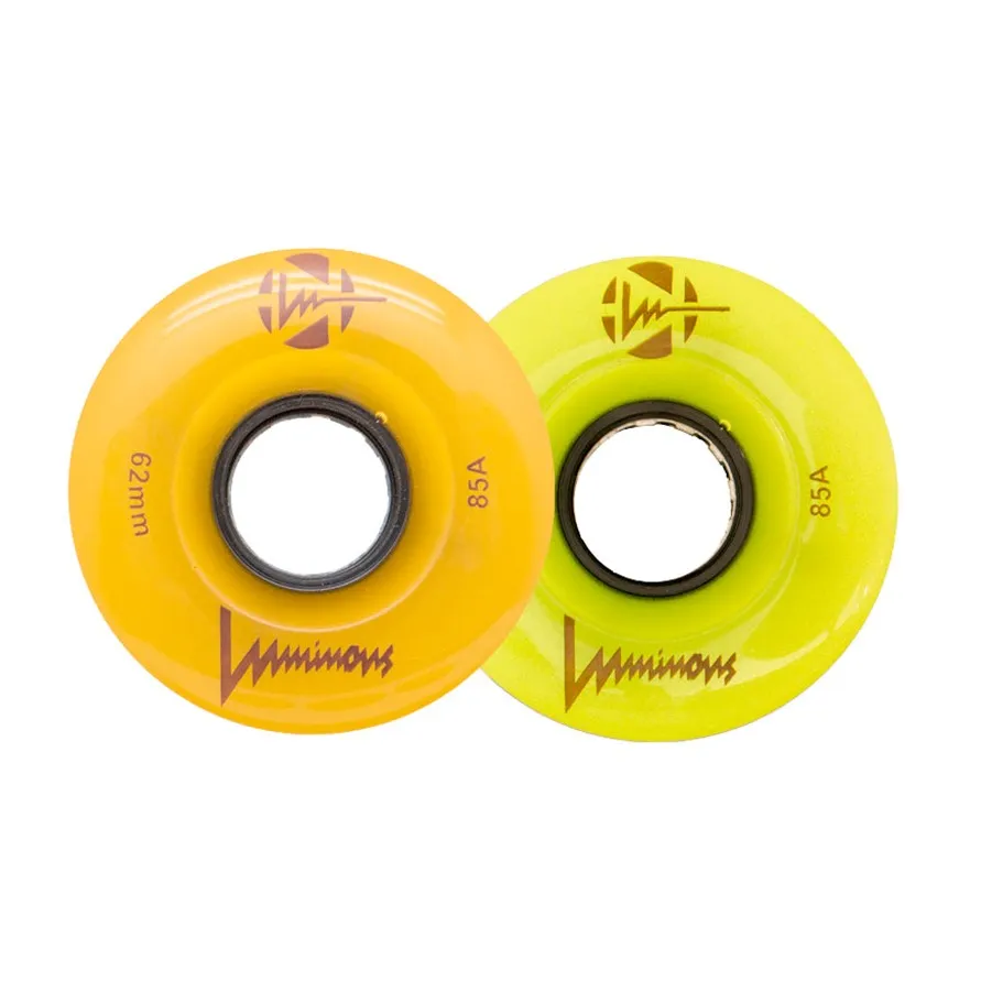 Luminous Light Up Quad Wheels Sunray Glow 85A - 4 pack