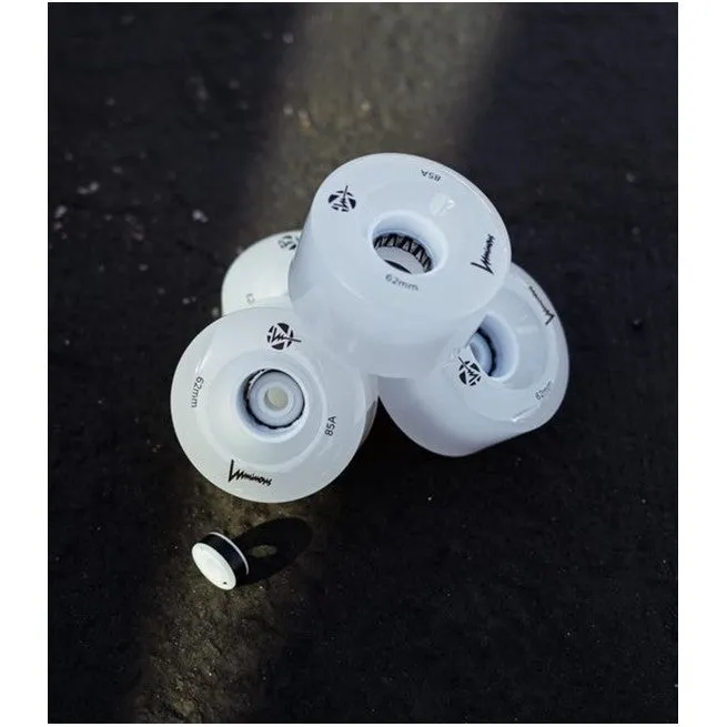 Luminous Light Up Quad Wheels White 85A - 4 pack