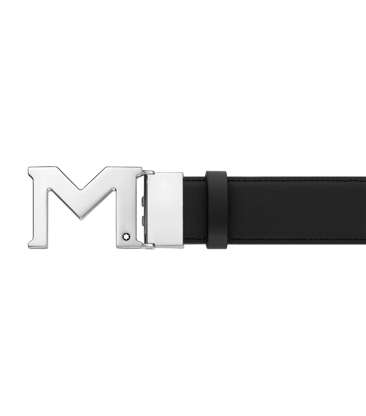 M Buckle 35mm Reversible Leather Belt Black