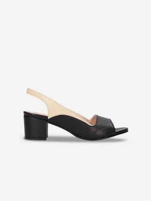 Mara Women's Vegan Apple Leather Slingback Heels | Black