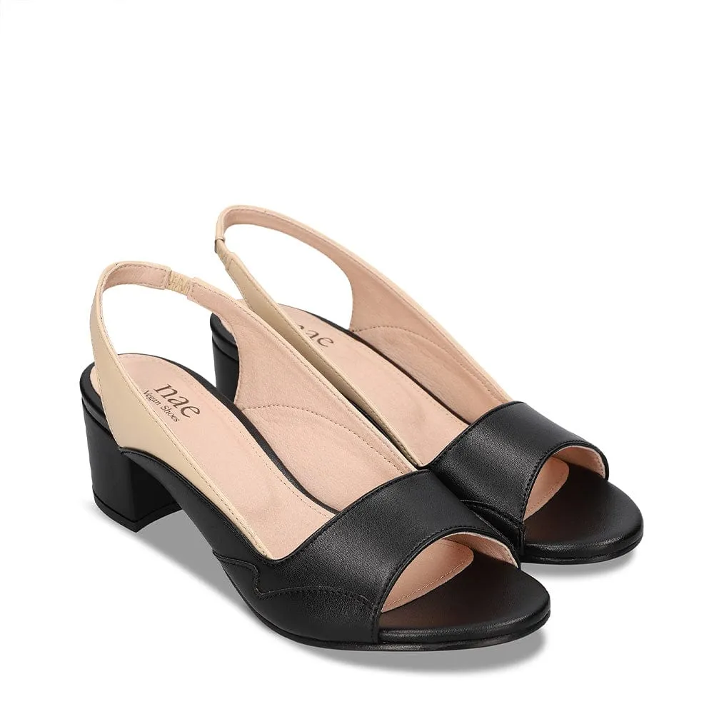 Mara Women's Vegan Apple Leather Slingback Heels | Black