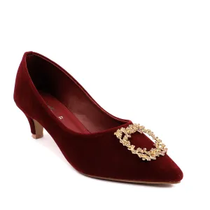 Maroon Fancy Court Shoes 087091