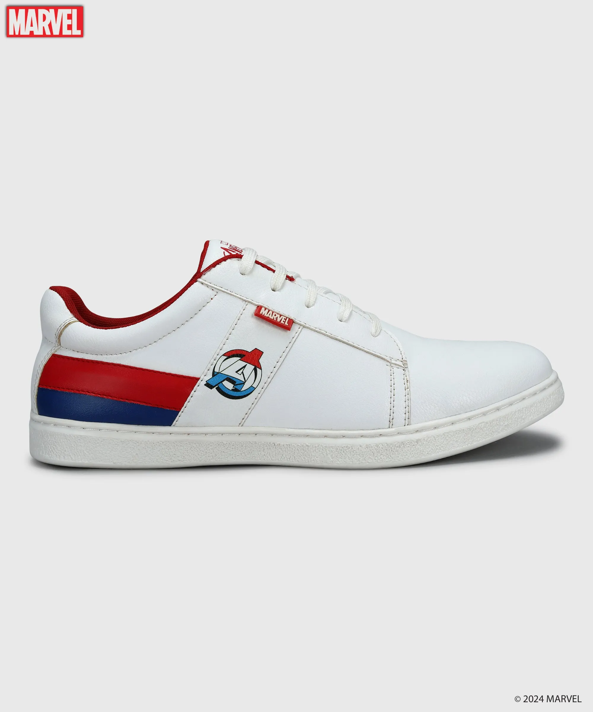 Marvel Men's White Casual Sneakers | Cushioned & Lace up Outdoor Style