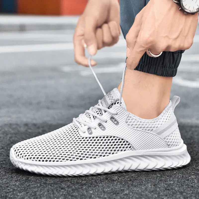 Men's Sneaks Shoes Men's Summer Casual Shoes Breathable Mesh Surface Shoes Hollow out Mesh Shoes