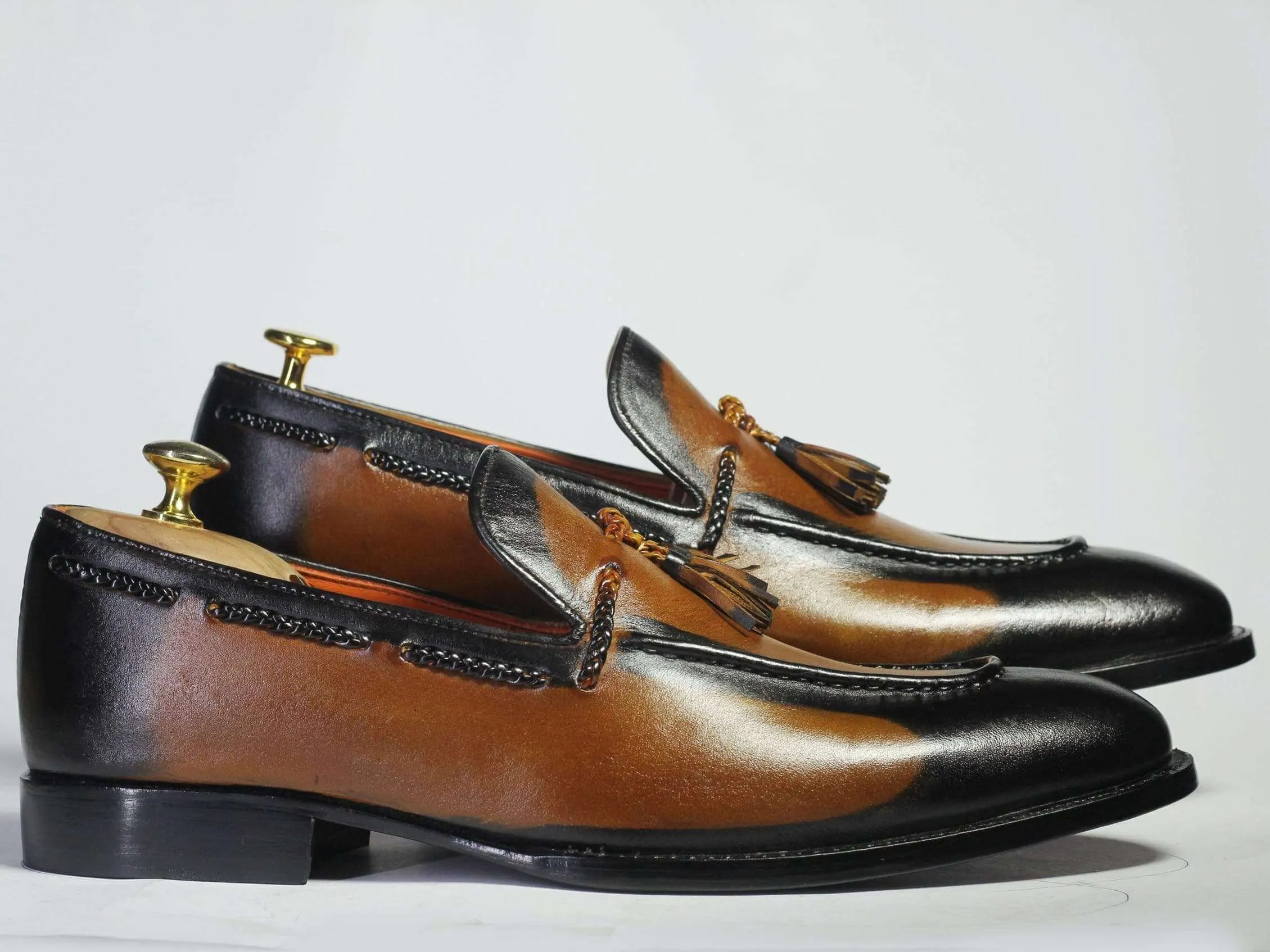 Men's Tone Brown Tussles Leather Loafers