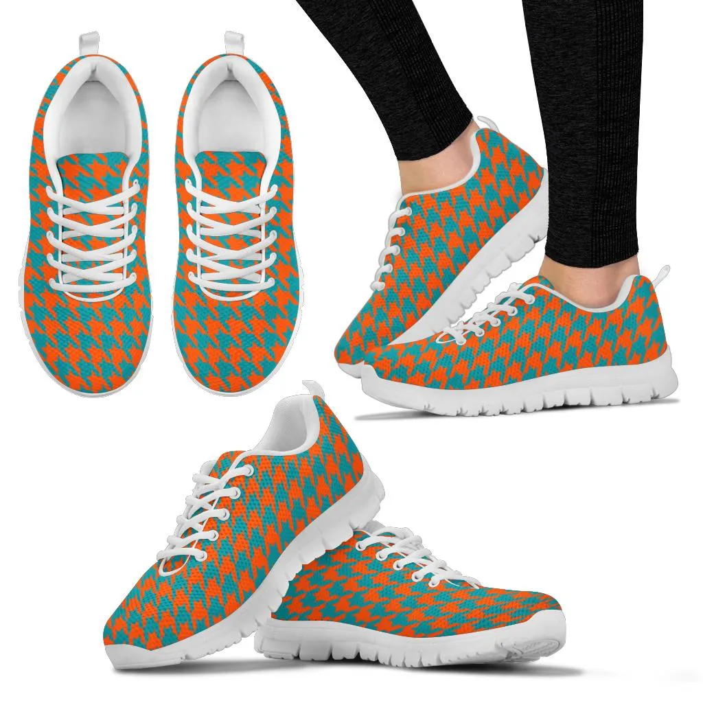 Mesh Sneakers_Aqua on Orange_M_ HT Pattern