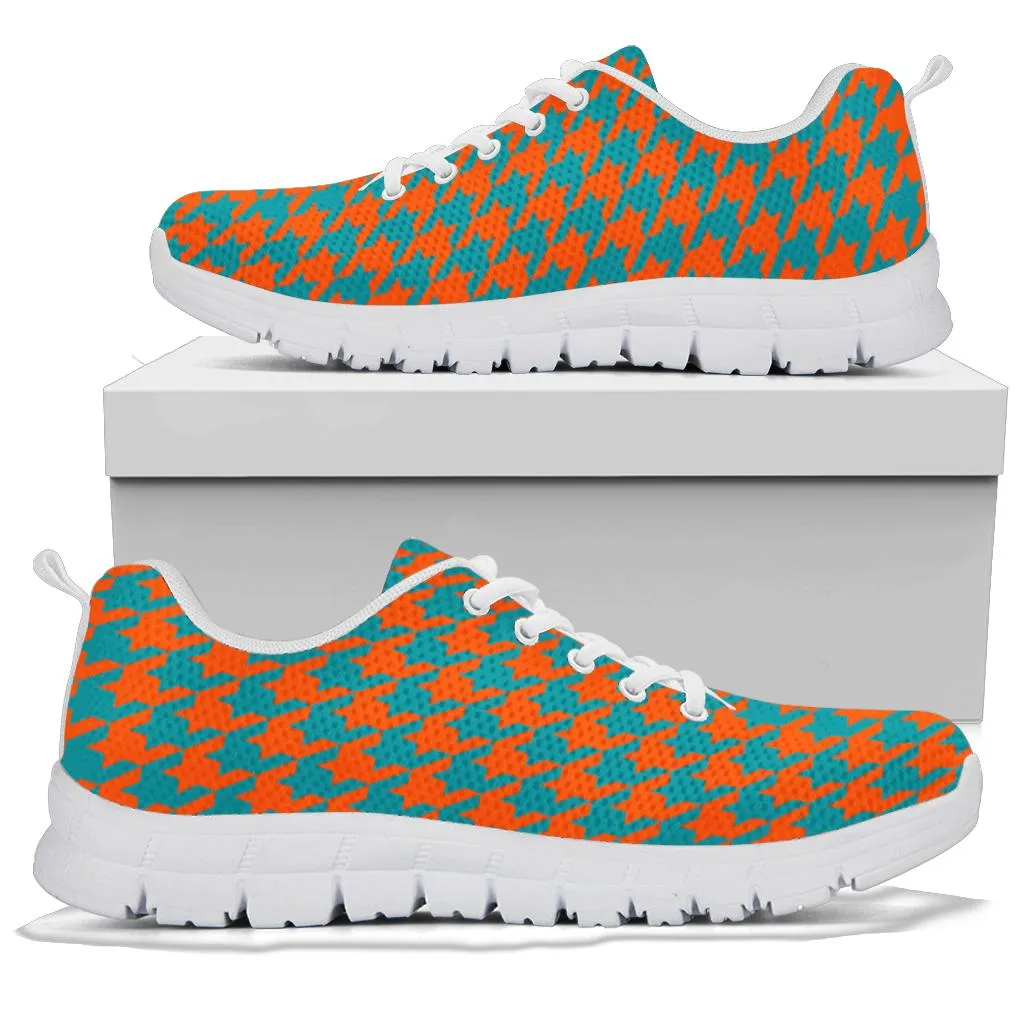 Mesh Sneakers_Aqua on Orange_M_ HT Pattern