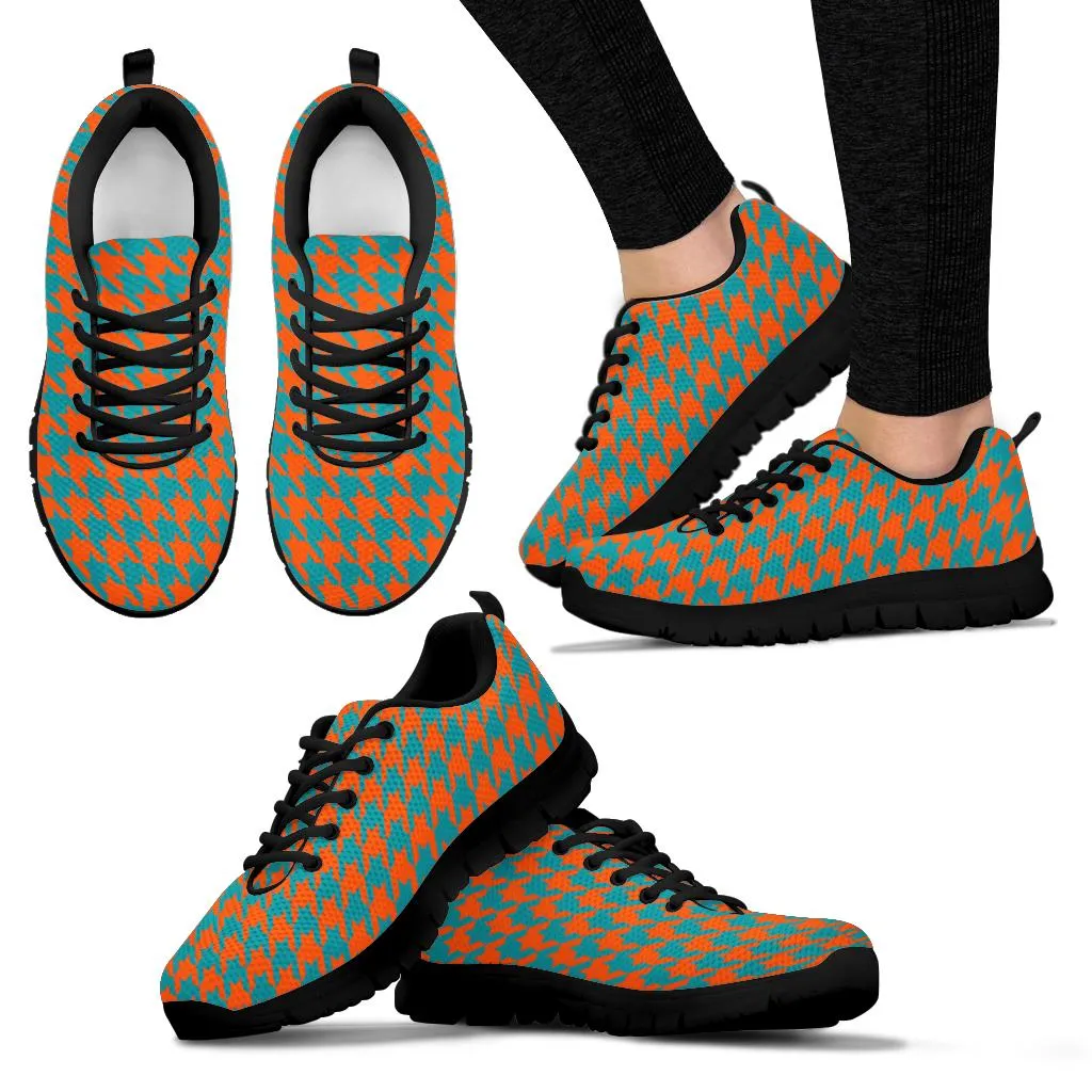 Mesh Sneakers_Aqua on Orange_M_ HT Pattern