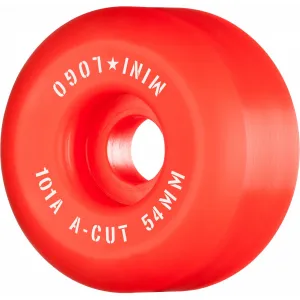 Mini Logo Wheels A-Cut "2" 54mm 101a - Red (Set of 4)