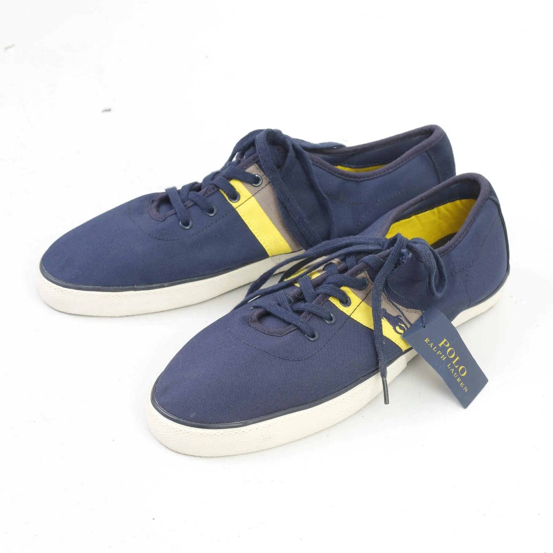 NEW Polo Ralph Lauren Men 12 45 Shoes Navy Training Laces  Sneakers