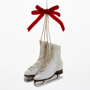 New York Vintage Ice Skate With Red Bow Ornament