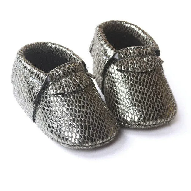 Newborn Baby Boys Girls Crib Moccasin Shoes Kids Tassel PU Leather Shoes Cute Toddler Soft Sole First Walkers