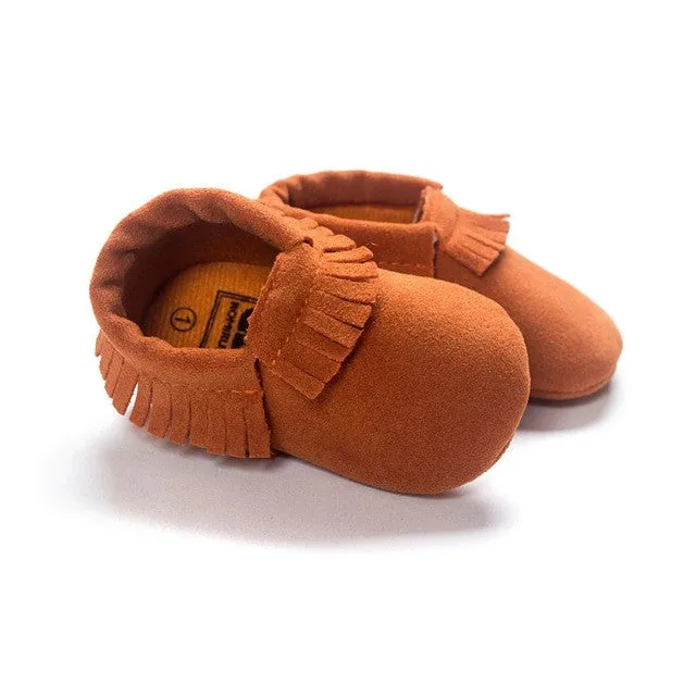 Newborn Boy Girl Suede Tassel Shoes Toddler Soft Sole Crib Slip-On Pre-walker Infant Coral Velvet Moccasins High Quality