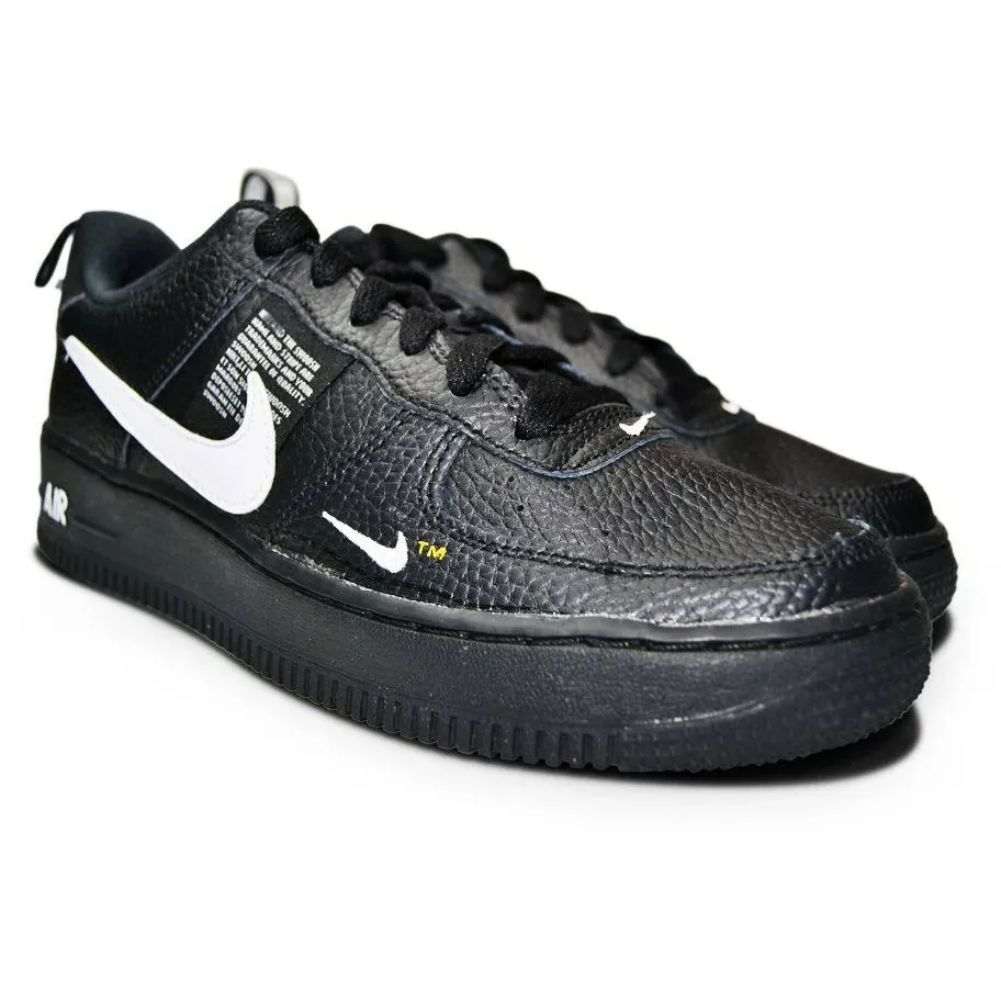 Nike Kid's Air Force 1 LV8 Utility Shoes - Black / White