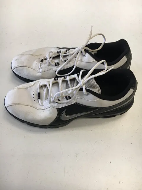 Nike White/Black Mens Size Specific 13 Used Golf Shoes