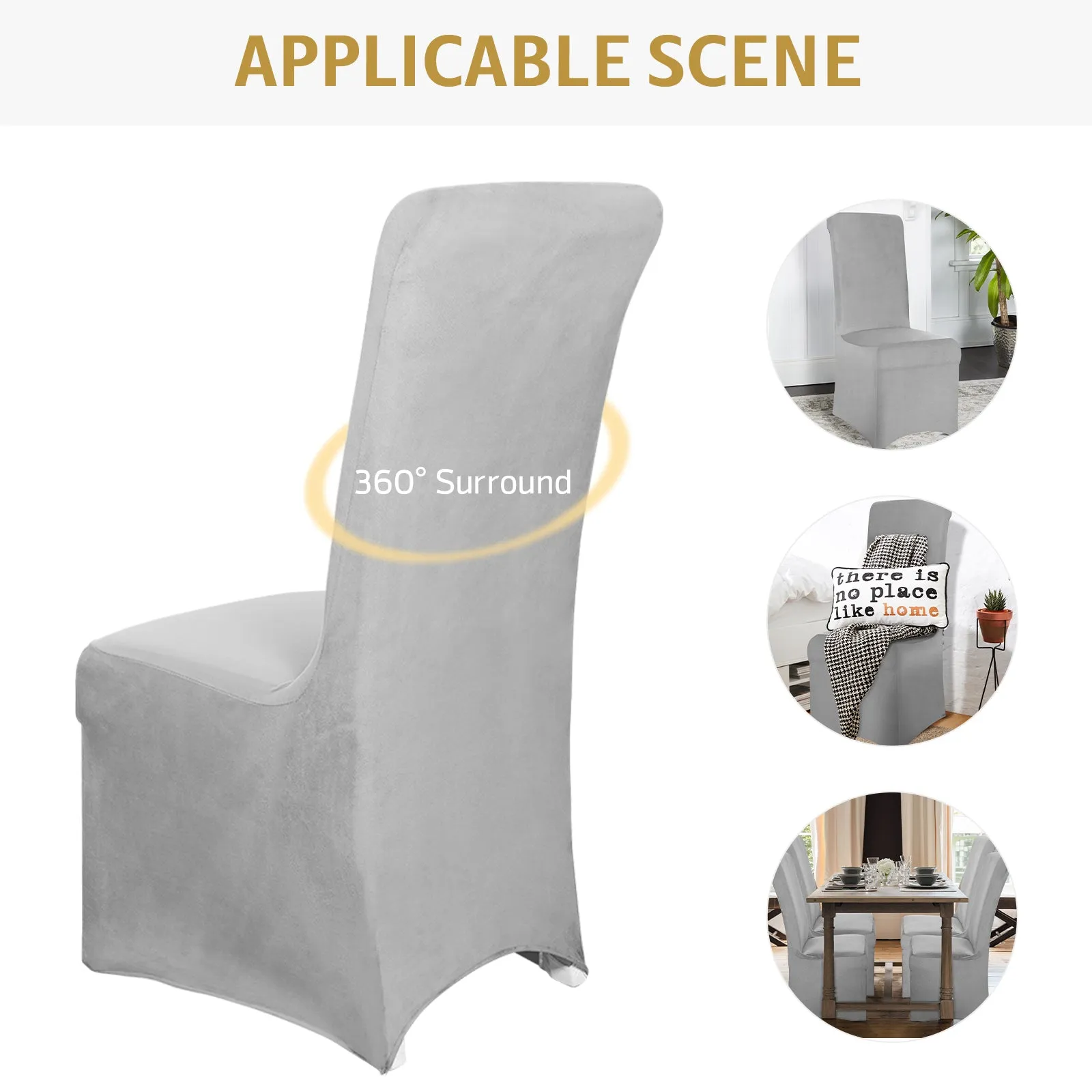 Osunnus Velvet Stretch Dining Chair Covers Set of 4