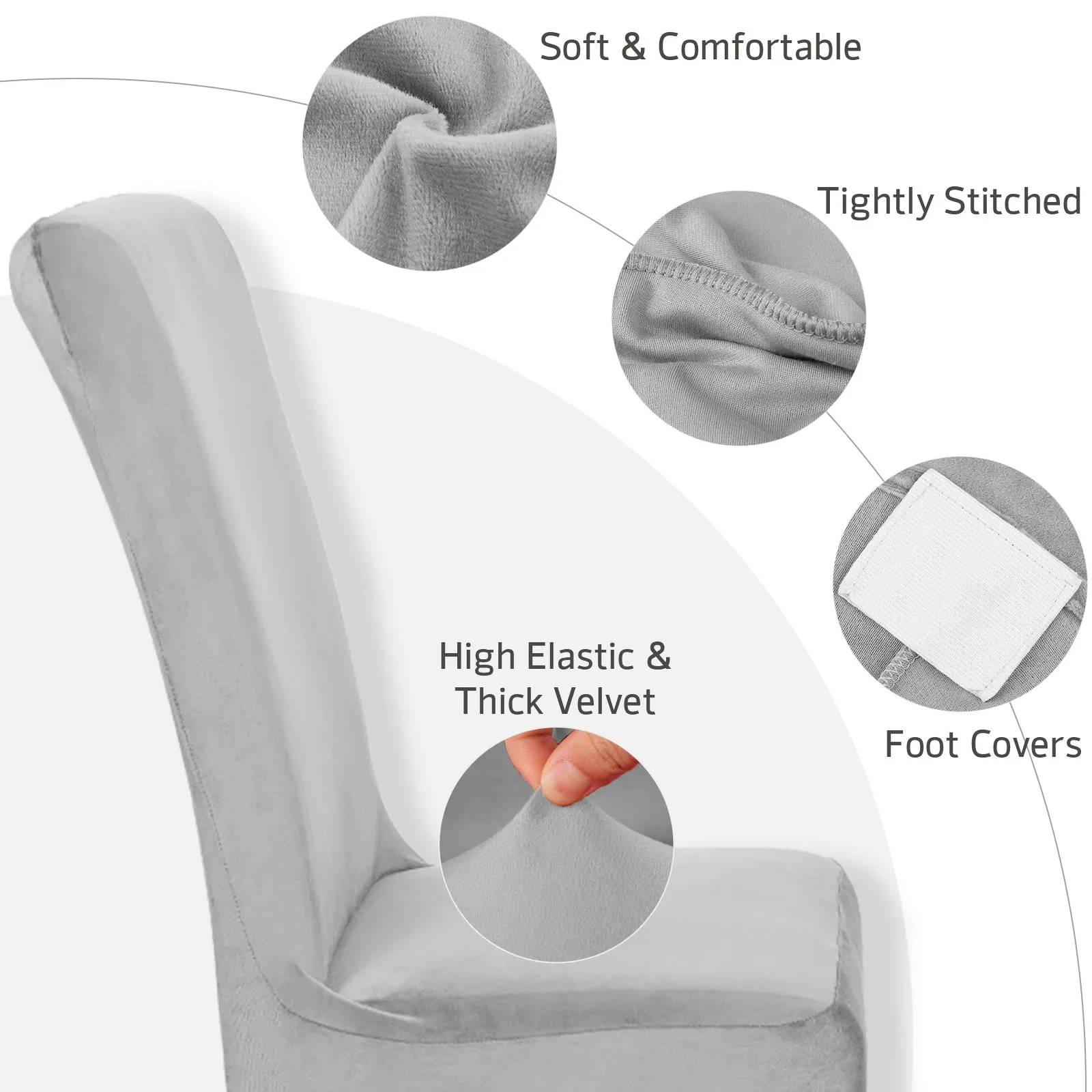 Osunnus Velvet Stretch Dining Chair Covers Set of 4