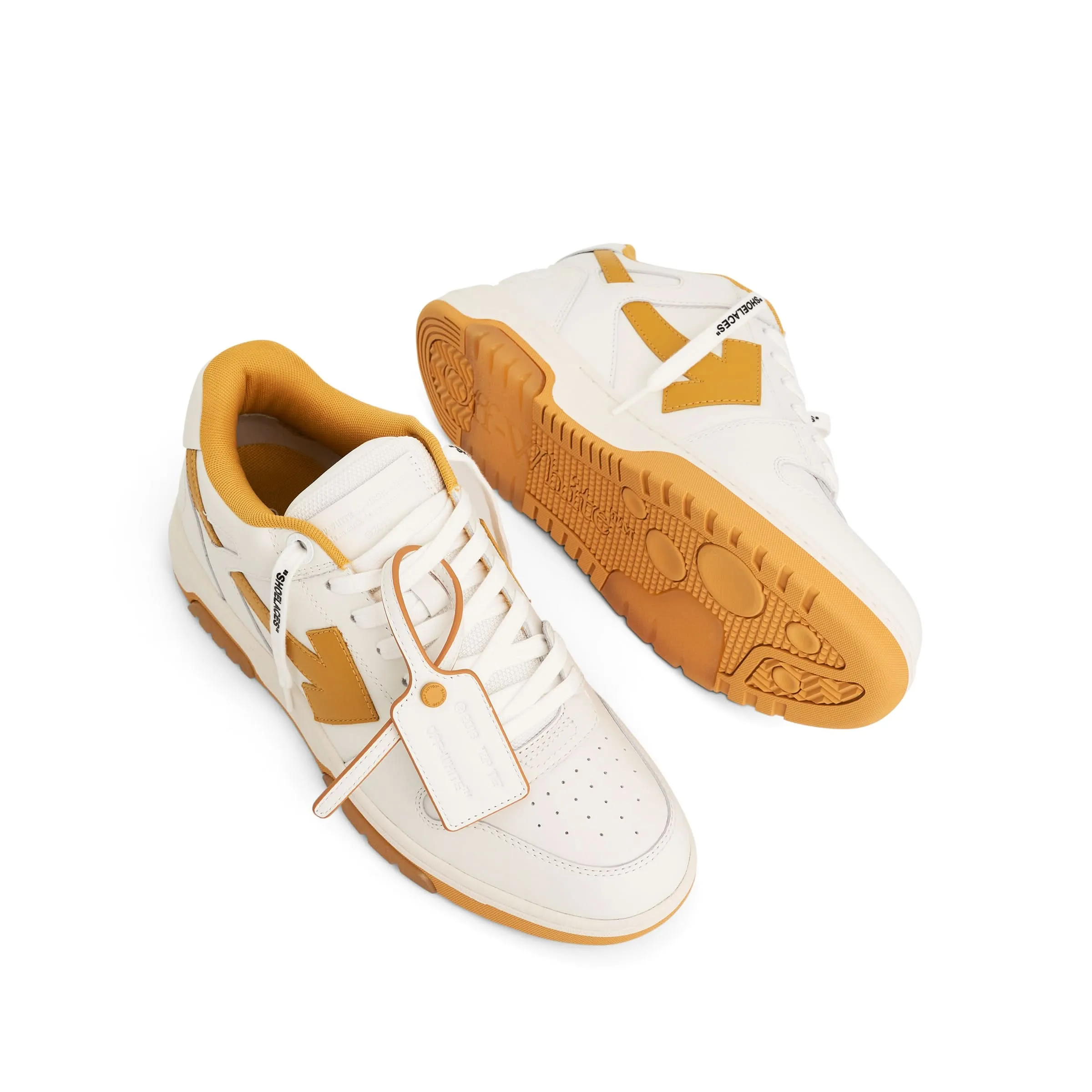 Out of Office Calf Leather Sneaker in White/Ocher