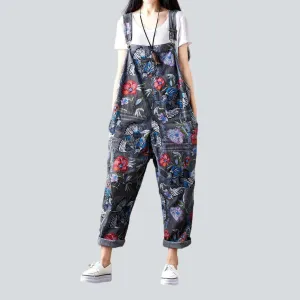 Painted jean overall for women