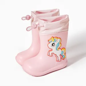 Pink Unicorn 180Cartoon Unicorn Dinosaur Children Rain Boots Lace Up Eva Soft Boys Girls Rain Shoes Light Waterproof Non Slip Kids Rainboots