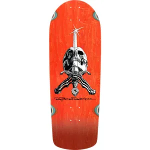 Powell Peralta 10" x 28.25" OG Snub Ray Rodriguez Skull & Sword Reissue Orange Stain Skateboard Deck