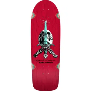 Powell Peralta 10" x 30" OG Ray Rodriguez Skull & Sword Reissue Red Stain Skateboard Deck