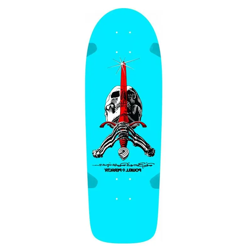 Powell Peralta 10" x 30" Pro Ray Rodriguez Skull & Sword  Lt. Blue Skateboard Deck