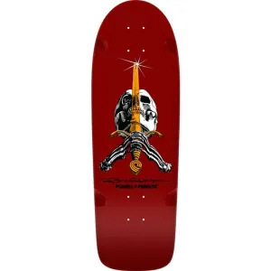 Powell Peralta 10" x 30" Ray Rodriguez Skull & Sword Reissue Burgundy Skateboard Deck