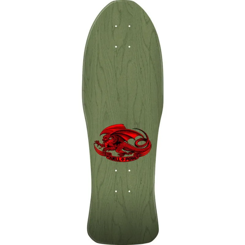 Powell Peralta 10" x 30" Steve Caballero Chinese Dragon Reissue Sage Green Skateboard Deck