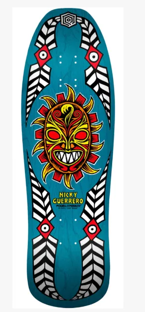 Powell Peralta Nicky Guerrero Mask Skateboard Deck - Blue - 10" x 31.75"