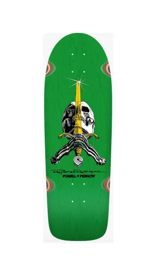 Powell Peralta Ray Rodriguez Skull and Sword OG Reissue Green Stain Skateboard Deck prebook- Tabla Skate