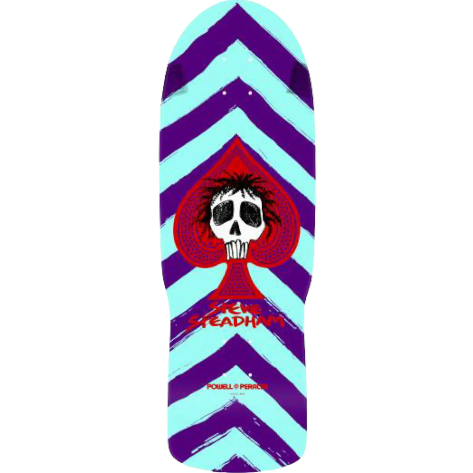 Powell Peralta Steadham Skull & Spade Skateboard Deck Purp/Aqua Reissue - 10.0”