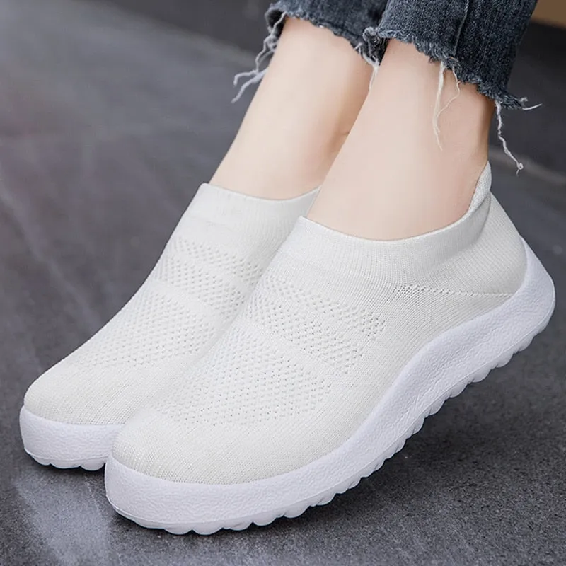 Purpdrank - Women Shoes Breathable Women Sneakers 2023 New Flats Zapatos Mujer White Sports Shoes Flat Shoes For Women Casual Loafers Female