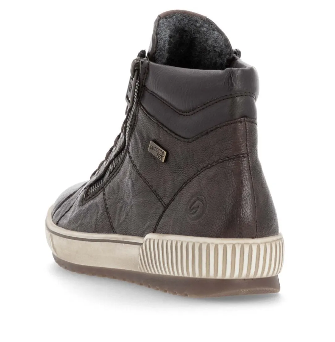 Remote D0772-25 Ottawa Brown Leather Tex High Top Style Trainer Boots