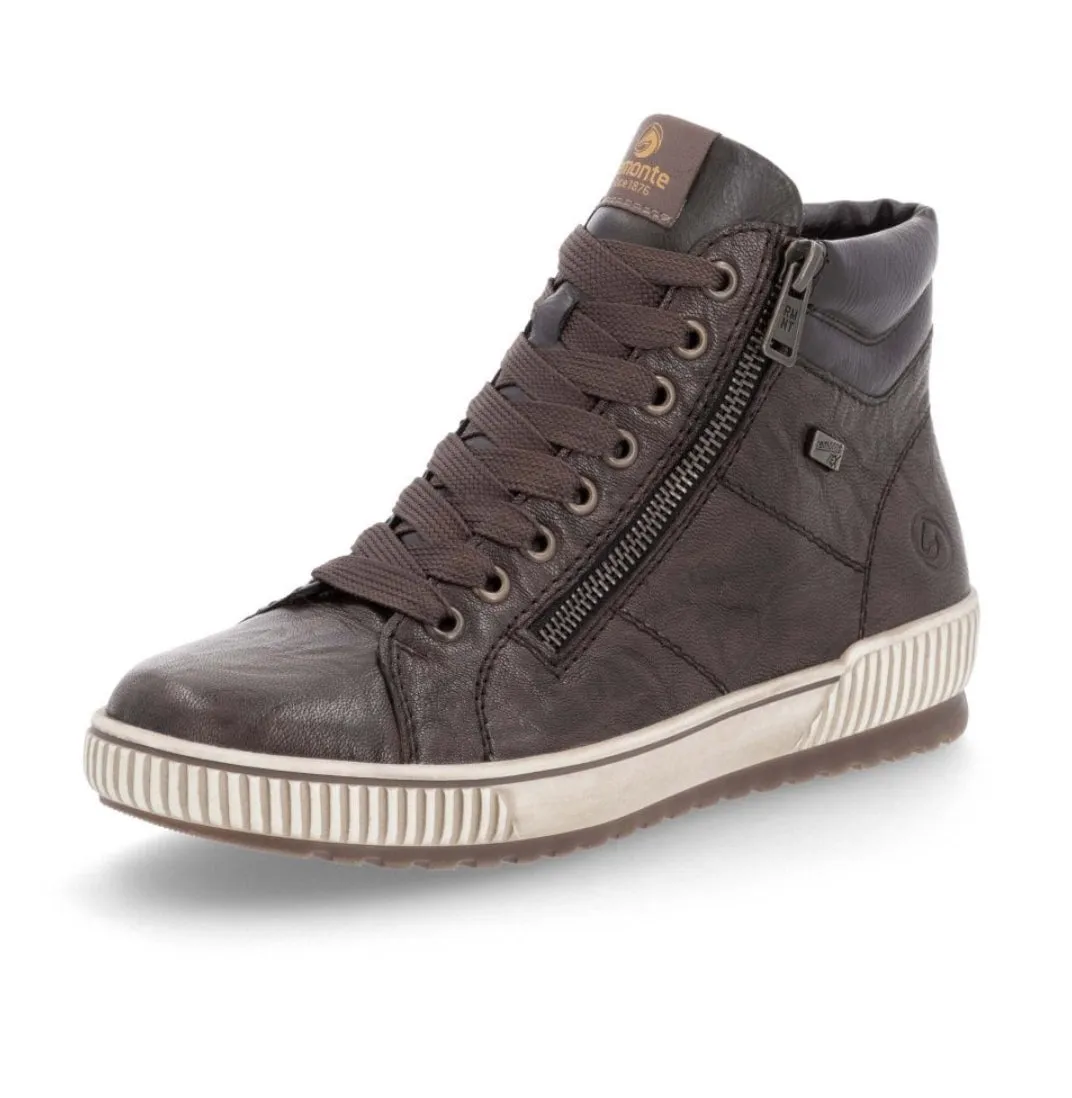 Remote D0772-25 Ottawa Brown Leather Tex High Top Style Trainer Boots