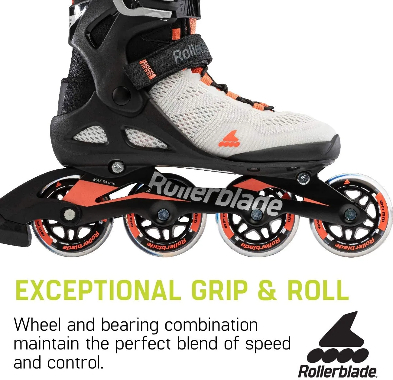 Rollerblade Macroblade 80 Womens Glacier Grey/Coral 7