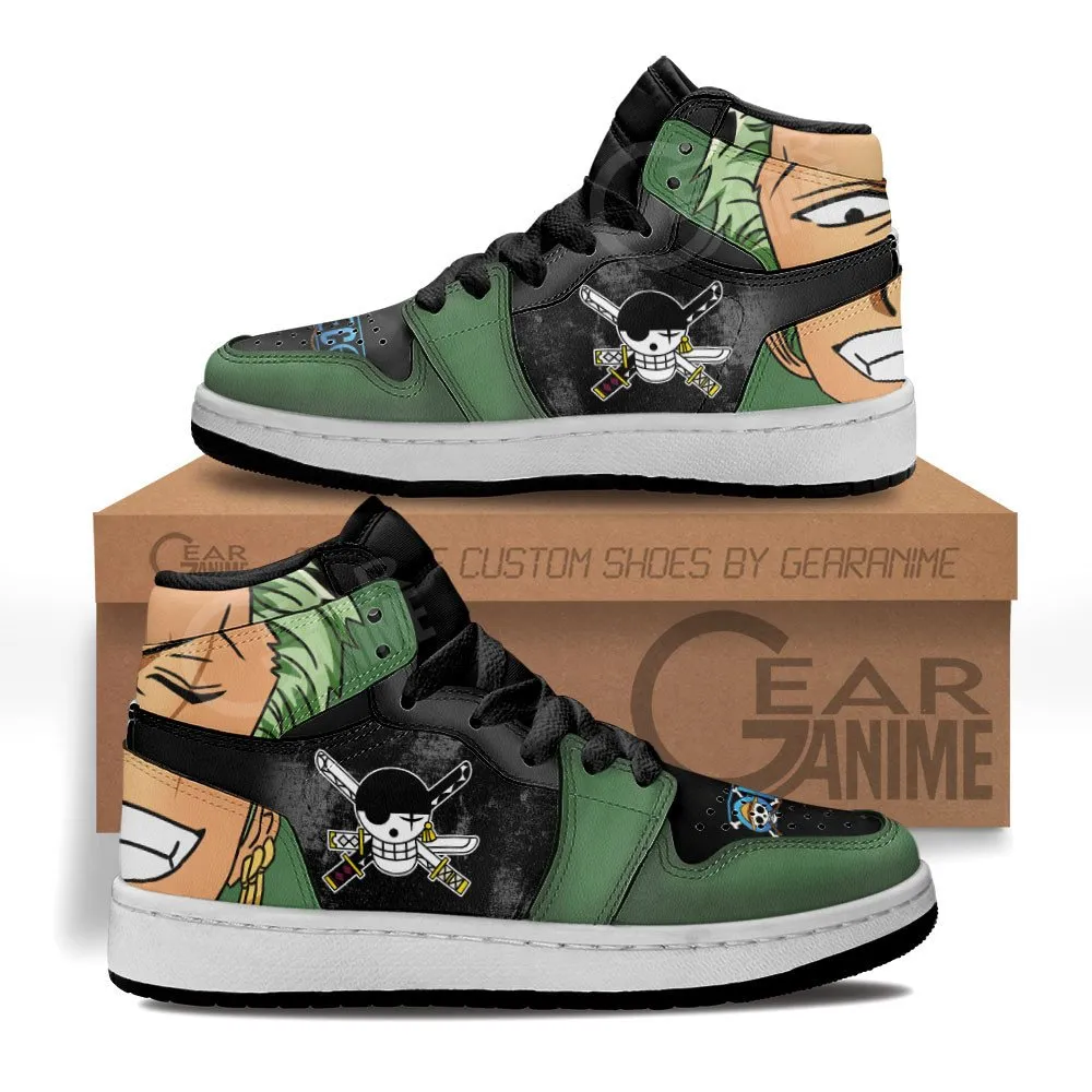 Roronoa Zoro Kids Sneakers OP Anime Kids Shoes for Otaku