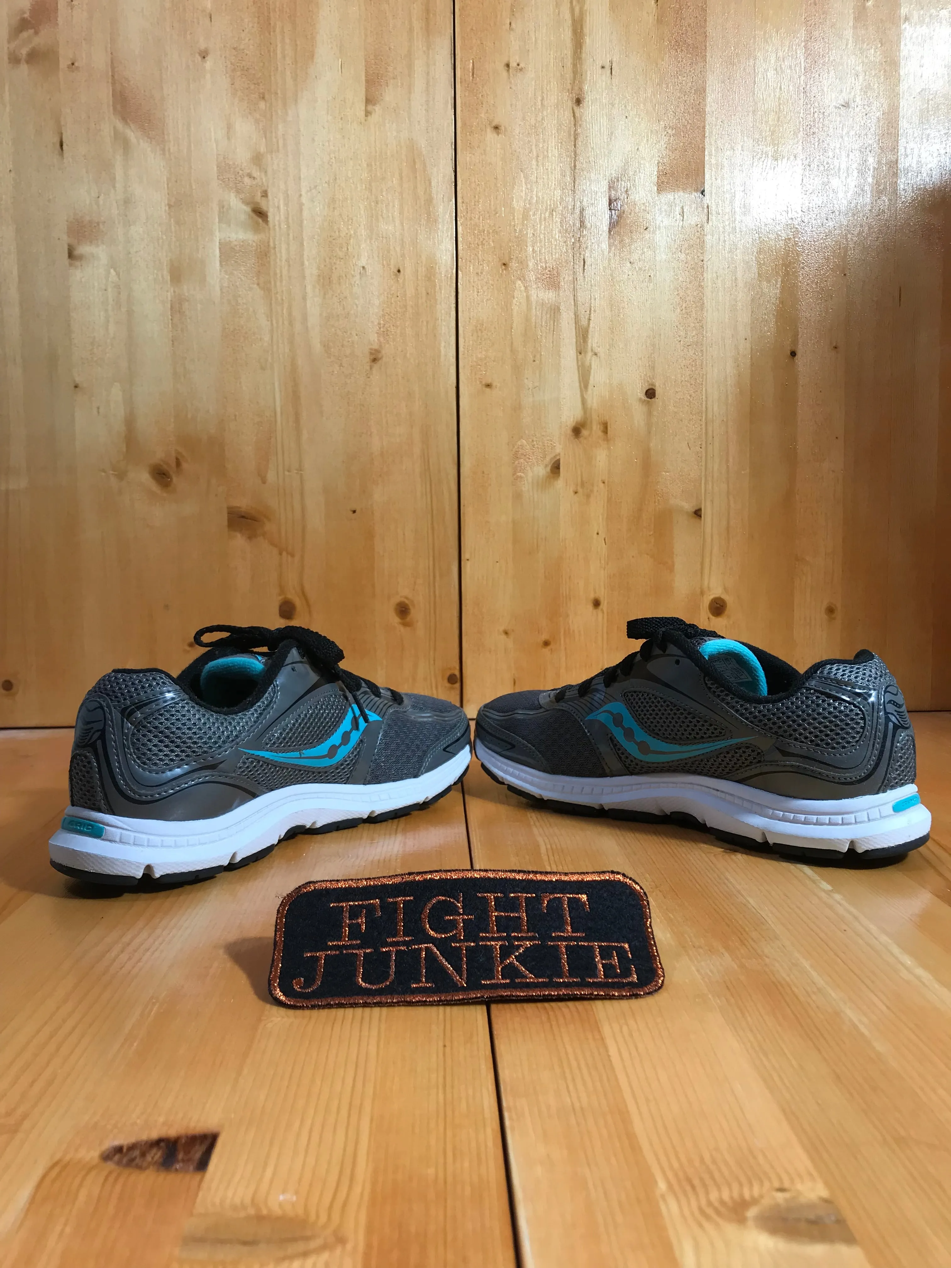 SAUCONY GRID SPEED Women Size 9.5 Running Training Shoes Sneakers Gray Teal 15142-1