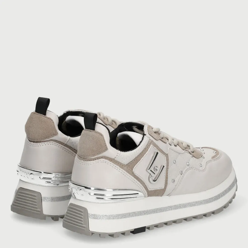 Scarpe Donna LIU JO Sneakers Matelassè con Micro Borchie Beige