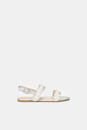 Senior Girls Silver Floral Sandal