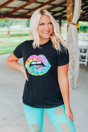 Shine on Tie Dye Lippy Graphic Tee