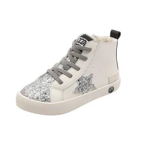 Silver Glitter Star High Tops