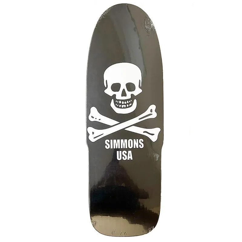 Simmons 10" x 30" Samuel Bellamy Pirate Black Shaped Skateboard Deck