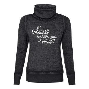 Skating Has My Heart Cowl Neck Sweatshirt