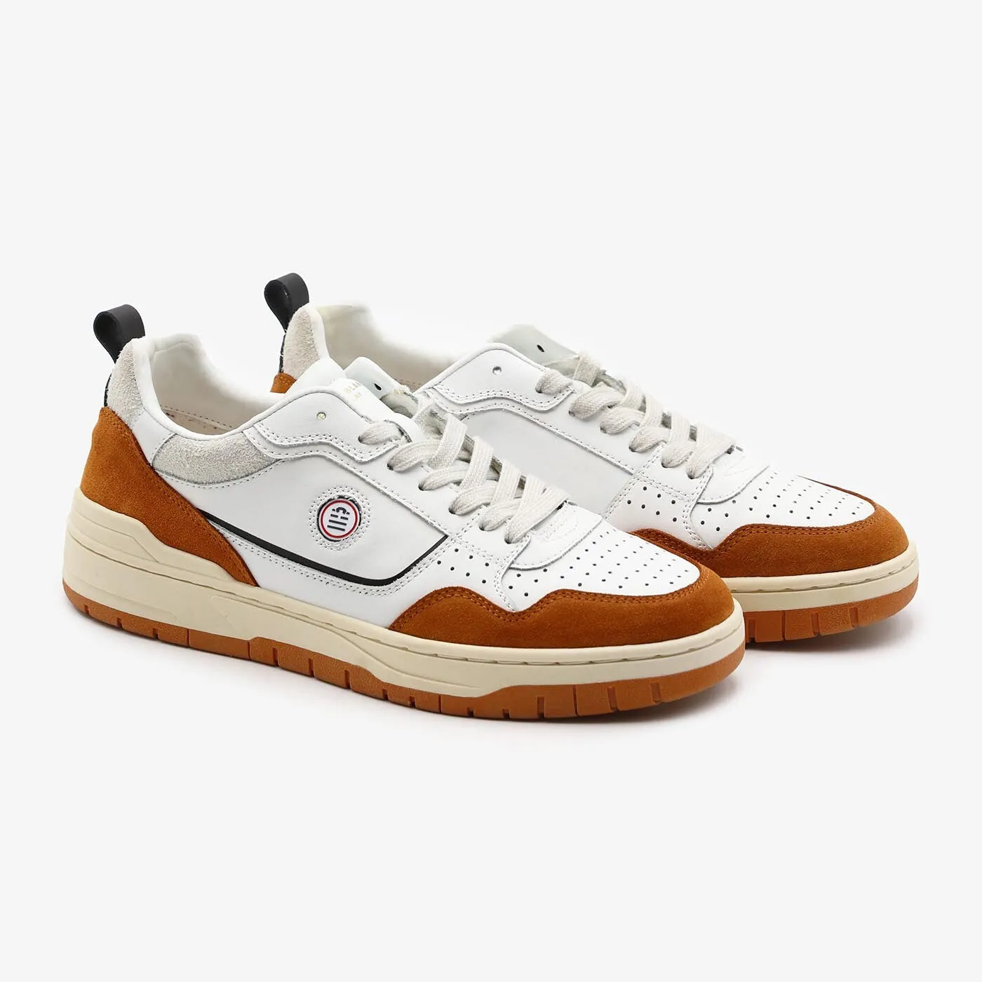 Sneaker La Vernaz en cuir orange