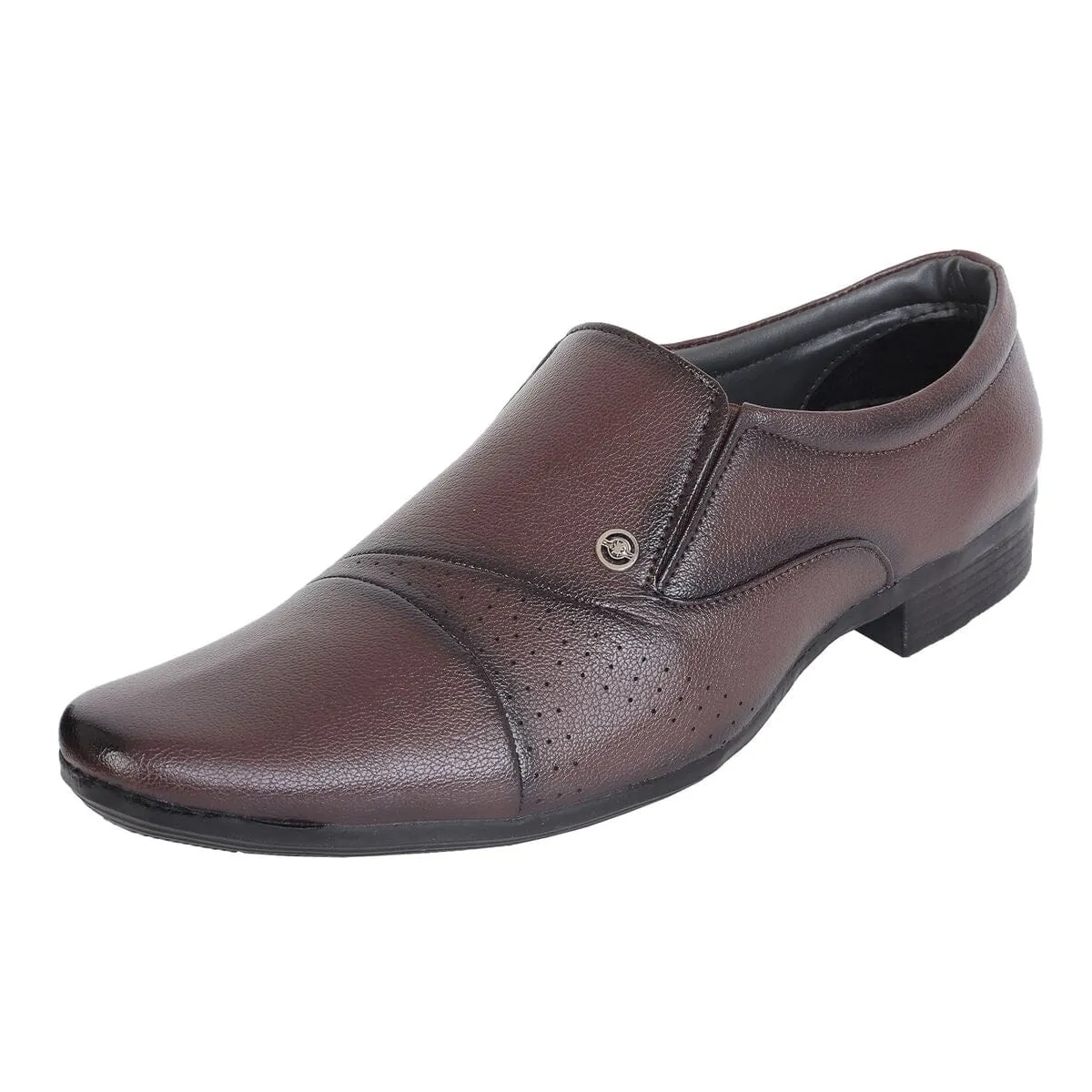 Somugi Mens Brown Slip on formal Shoes made by Artificial Leather