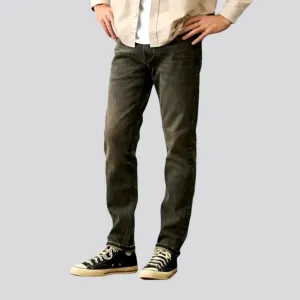 Stonewashed grey jeans
 for men