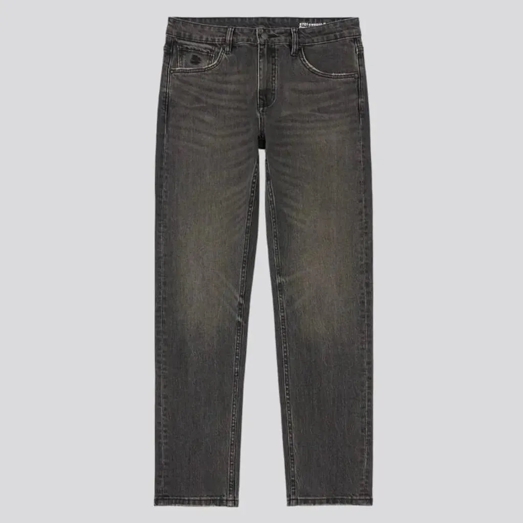 Stonewashed grey jeans
 for men