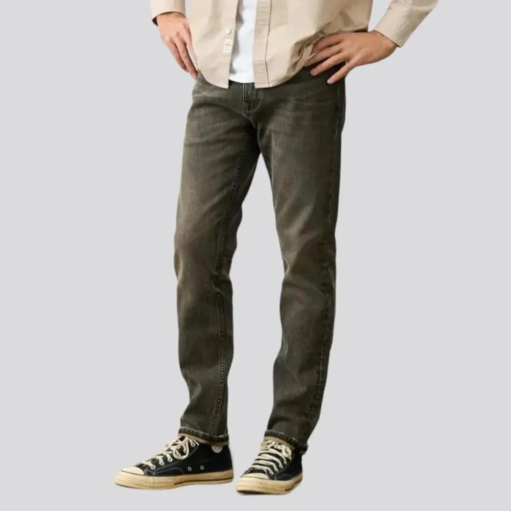 Stonewashed grey jeans
 for men