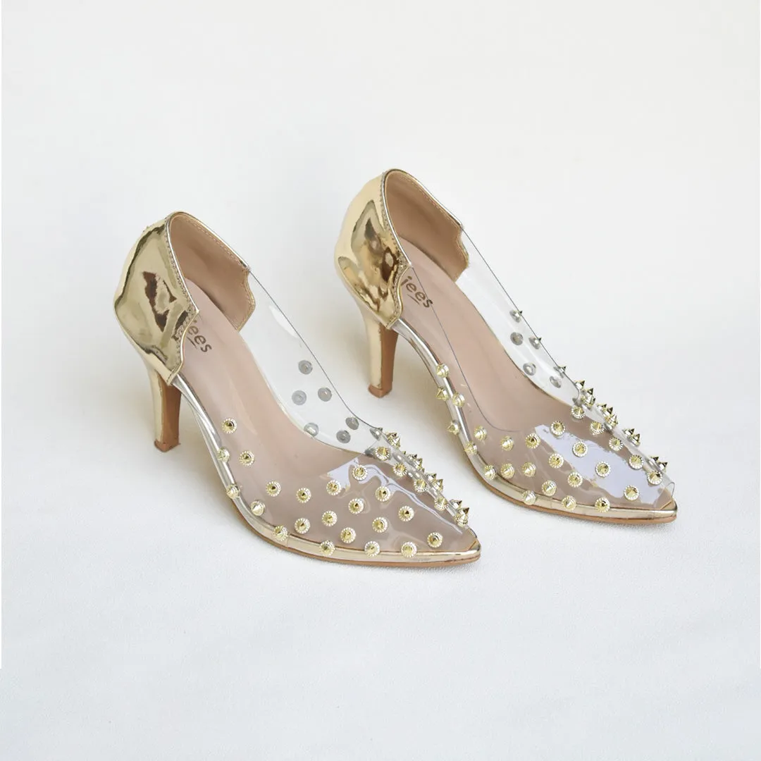 Studded Stilettos Golden